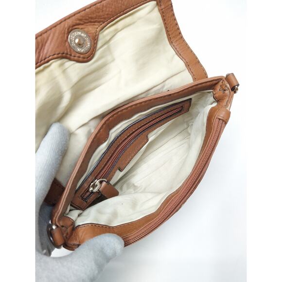 Calvin Klein Brown Pebbled Leather Chain Strap Flap Closure Small Crossbody Bag - Picture 11 of 16